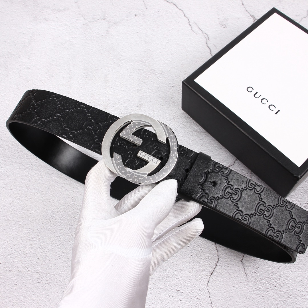Gucci[正]原单头层牛皮带身品牌腰带扣彰显超凡品味顶级精品送礼自用更显档次永不过时高端大气原产皮料定