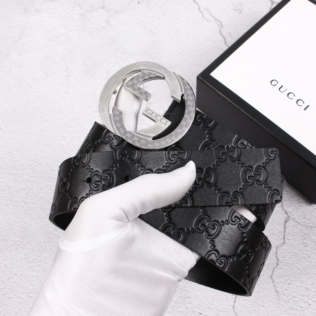 Gucci[正]原单头层牛皮带身品牌腰带扣彰显超凡品味顶级精品送礼自用更显档次永不过时高端大气原产皮料定