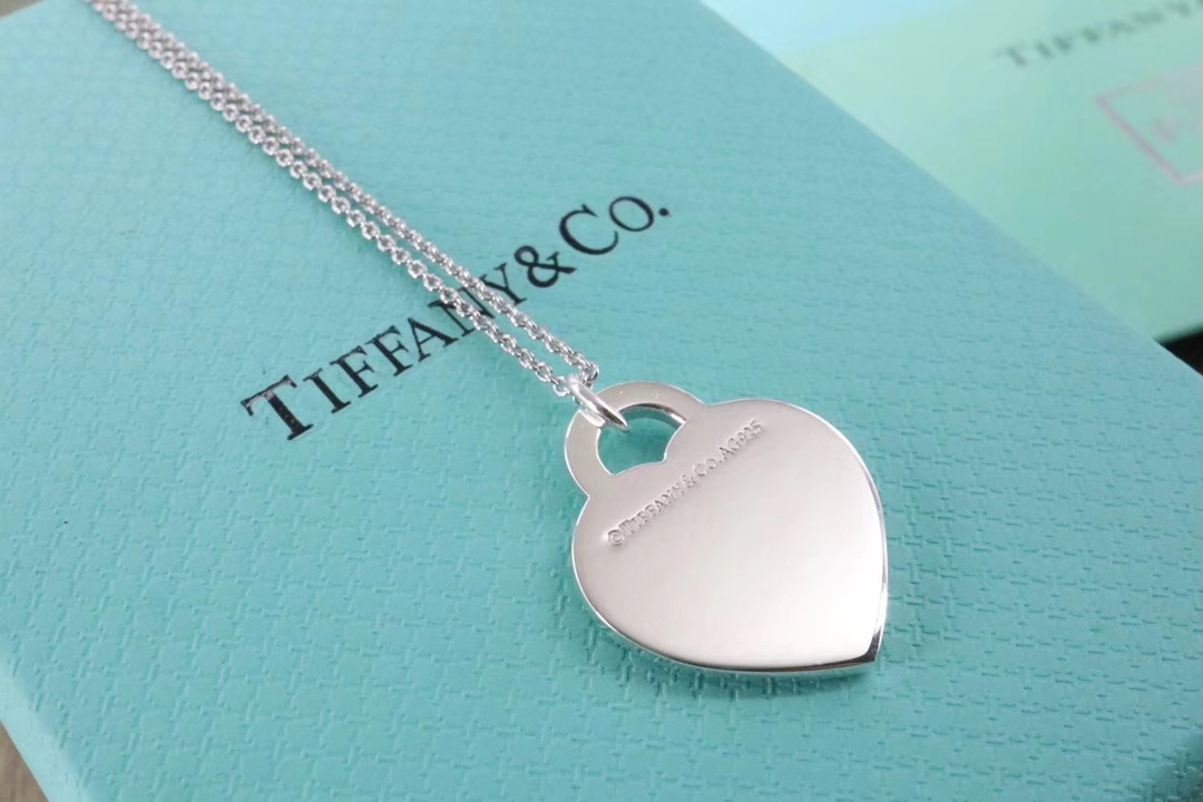 Tiffany & Co. Tiffany&Co. 珐琅水花飞溅 心牌锁骨项链