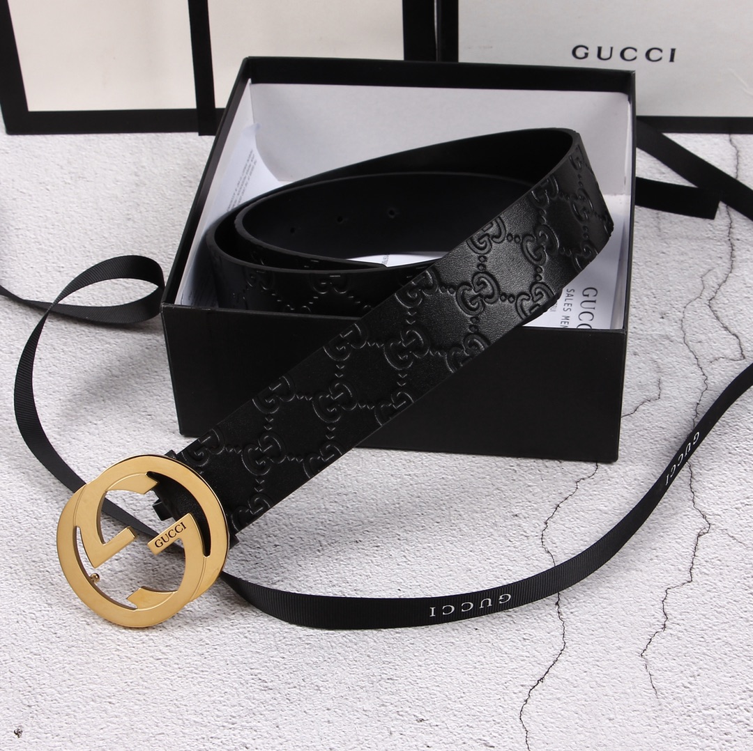 Gucci[正]原单头层牛皮带身品牌腰带扣彰显超凡品味顶级精品送礼自用更显档次永不过时高端大气原产皮料定