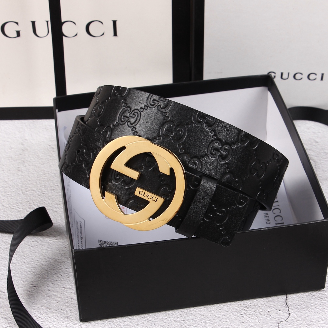 Gucci[正]原单头层牛皮带身品牌腰带扣彰显超凡品味顶级精品送礼自用更显档次永不过时高端大气原产皮料定