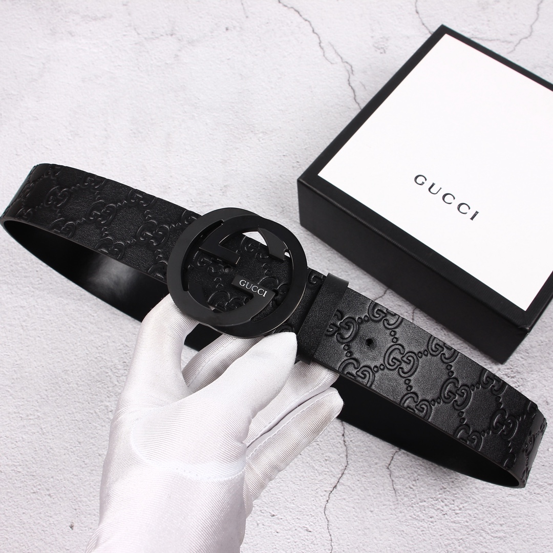 Gucci[正]原单头层牛皮带身品牌腰带扣彰显超凡品味顶级精品送礼自用更显档次永不过时高端大气原产皮料定