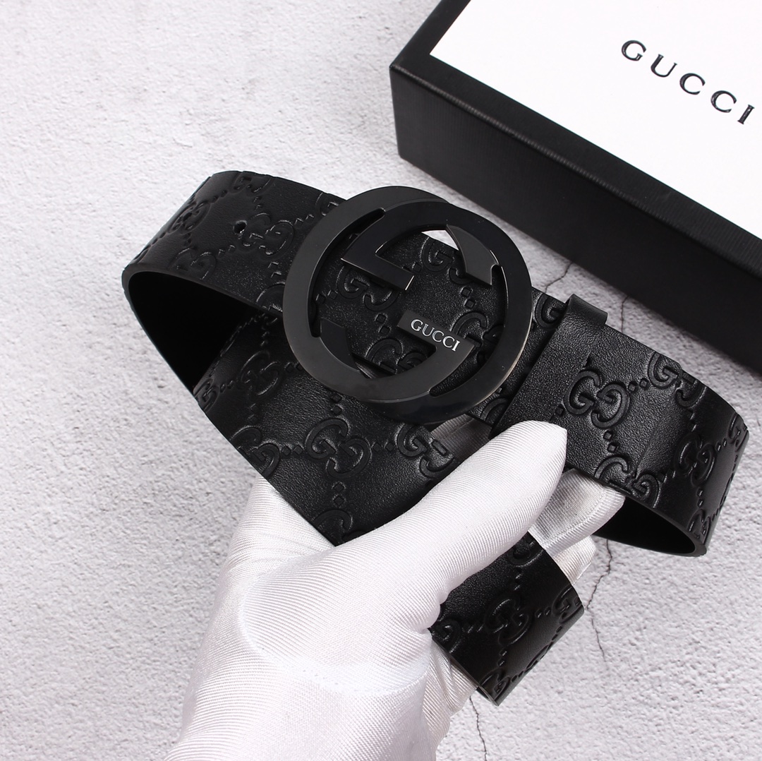 Gucci[正]原单头层牛皮带身品牌腰带扣彰显超凡品味顶级精品送礼自用更显档次永不过时高端大气原产皮料定