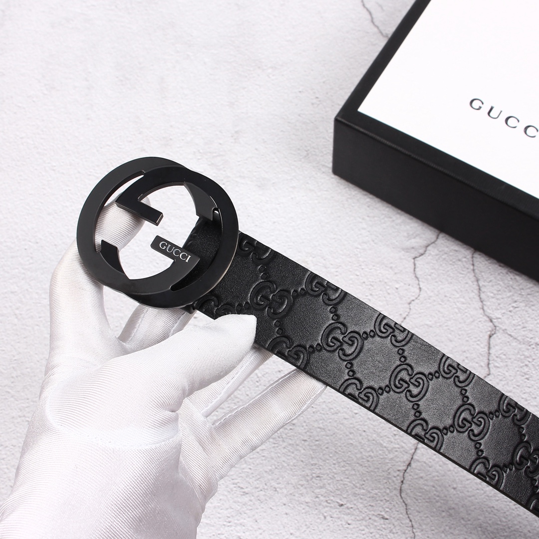 Gucci[正]原单头层牛皮带身品牌腰带扣彰显超凡品味顶级精品送礼自用更显档次永不过时高端大气原产皮料定