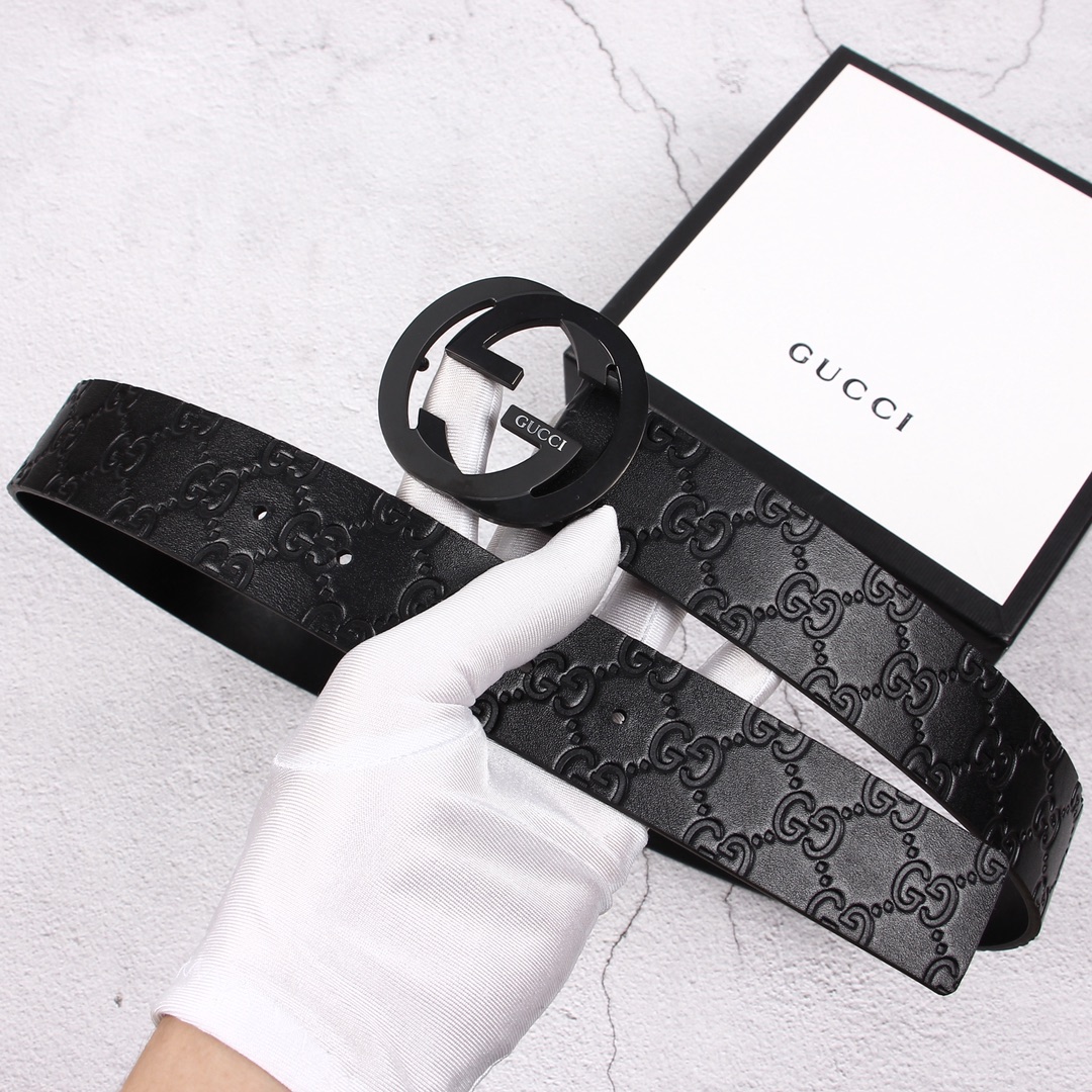 Gucci[正]原单头层牛皮带身品牌腰带扣彰显超凡品味顶级精品送礼自用更显档次永不过时高端大气原产皮料定