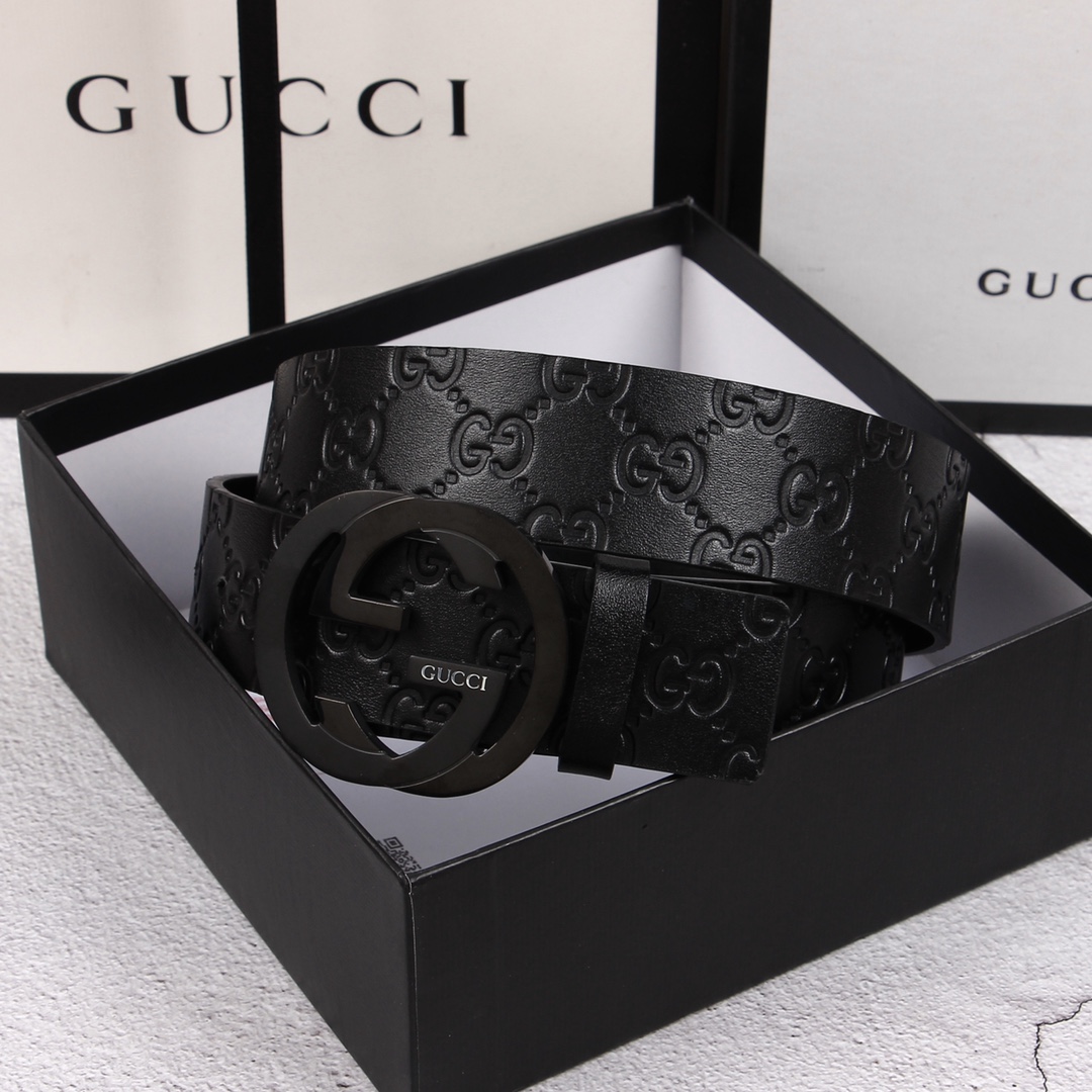 Gucci[正]原单头层牛皮带身品牌腰带扣彰显超凡品味顶级精品送礼自用更显档次永不过时高端大气原产皮料定