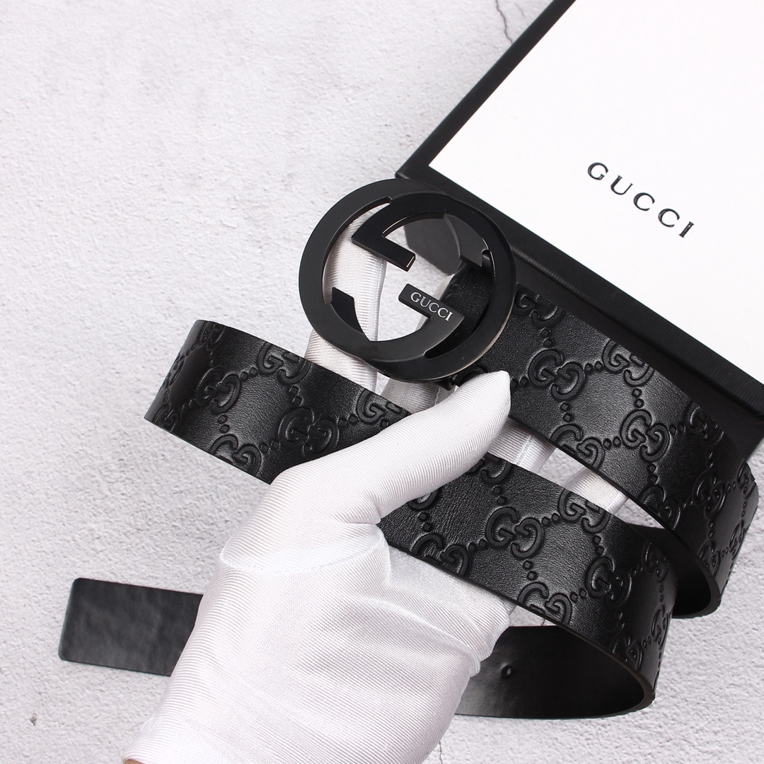 Gucci[正]原单头层牛皮带身品牌腰带扣彰显超凡品味顶级精品送礼自用更显档次永不过时高端大气原产皮料定