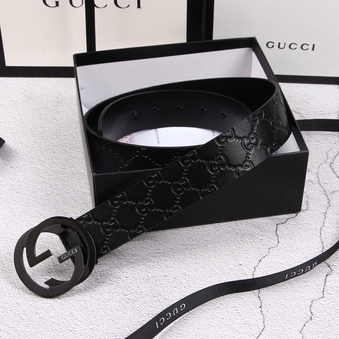 Gucci[正]原单头层牛皮带身品牌腰带扣彰显超凡品味顶级精品送礼自用更显档次永不过时高端大气原产皮料定