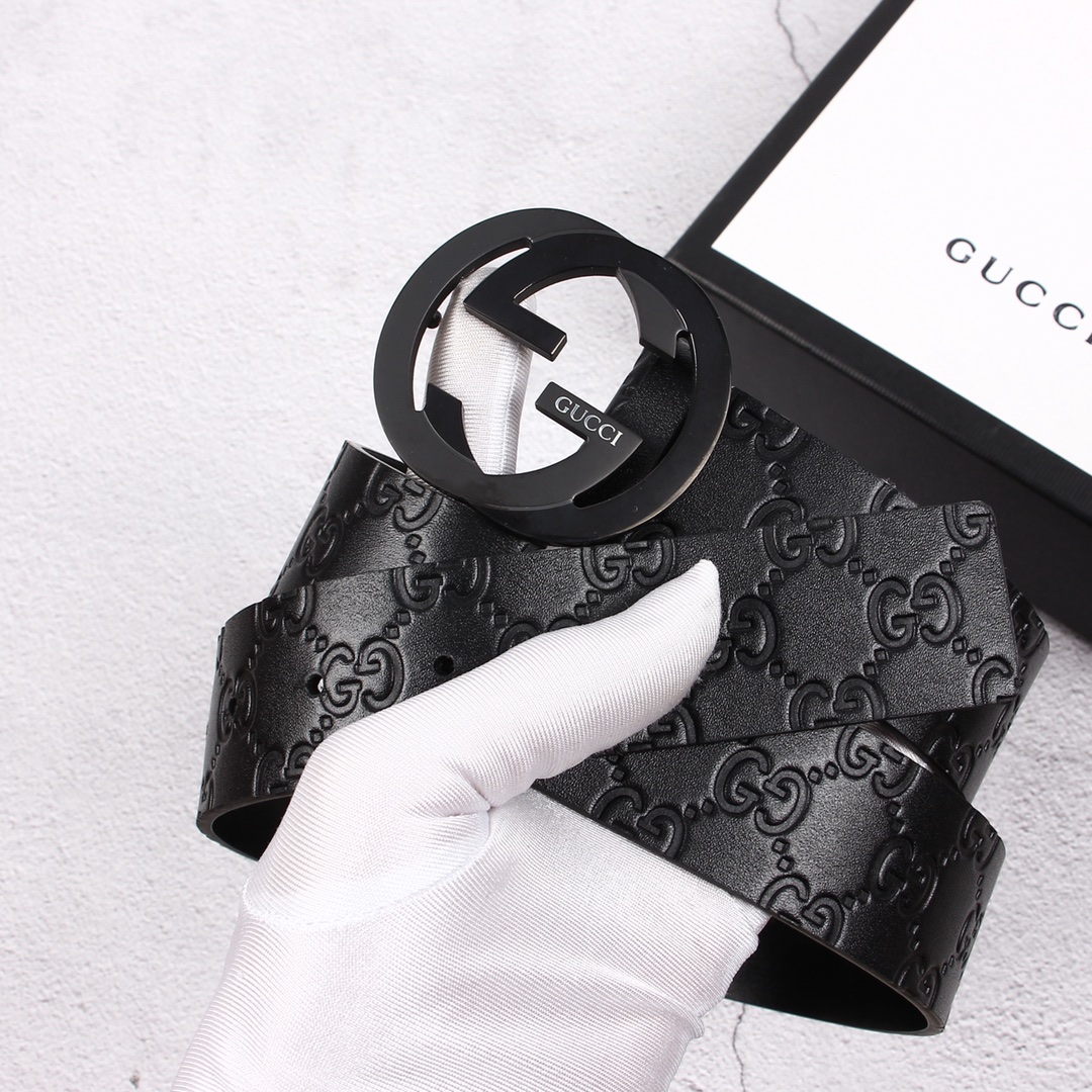 Gucci[正]原单头层牛皮带身品牌腰带扣彰显超凡品味顶级精品送礼自用更显档次永不过时高端大气原产皮料定