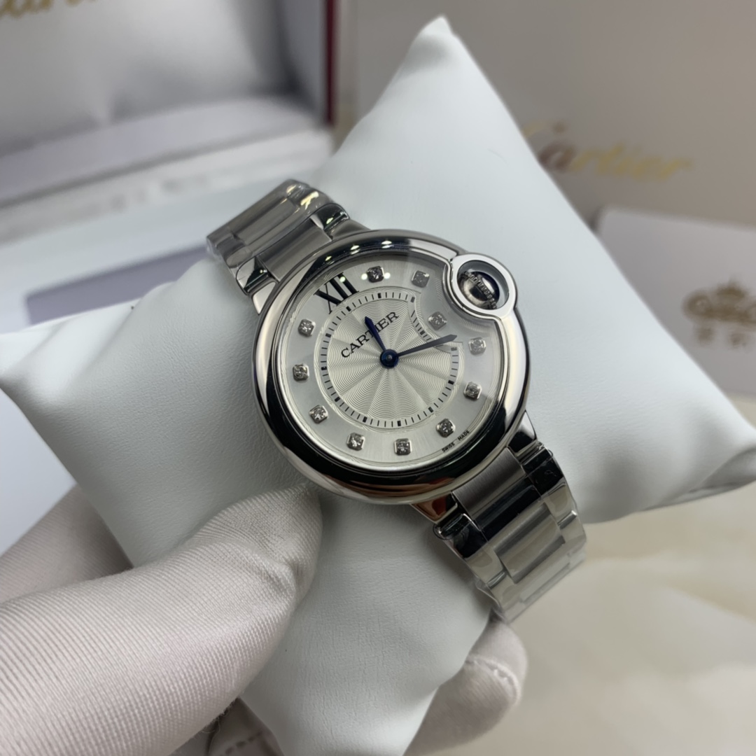 Cartier 皇家 卡地亚蓝气球33尺寸女款钻石替代时间腕表