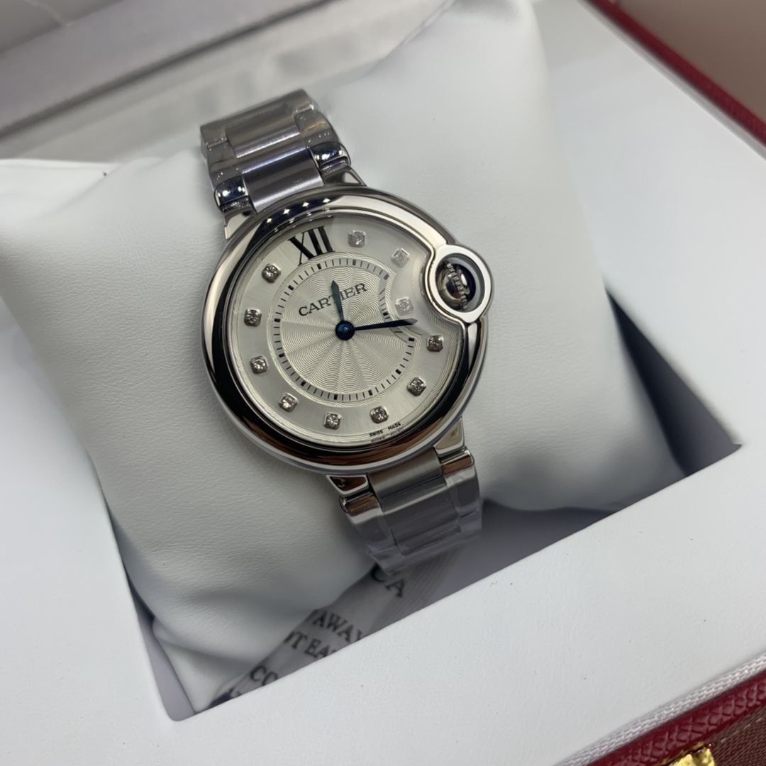 Cartier 皇家 卡地亚蓝气球33尺寸女款钻石替代时间腕表