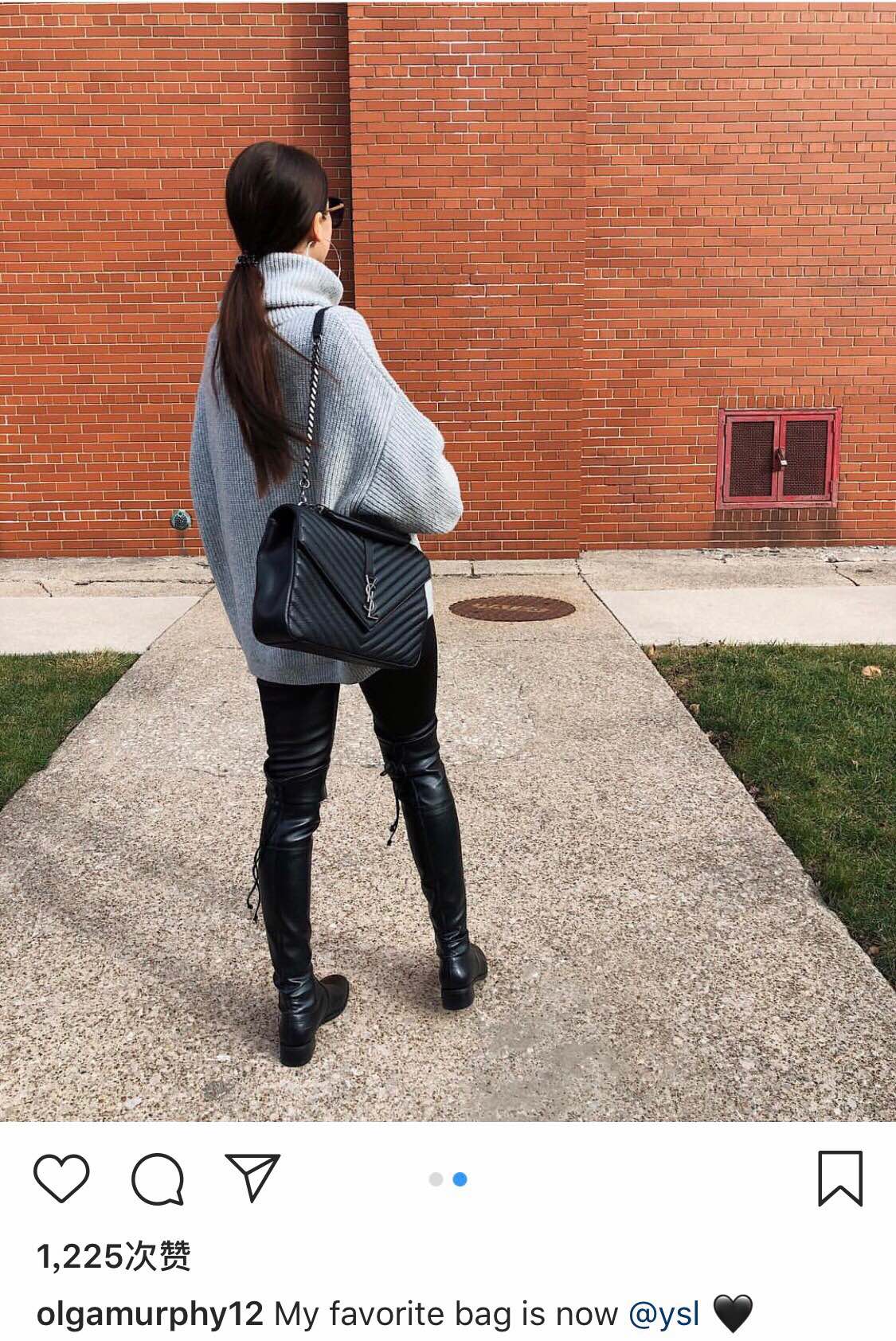 Saint laurent Ysl Monogram college_32cm黑色银扣392738
