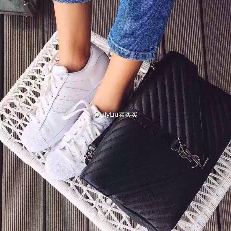 Saint laurent Ysl Monogram college_32cm黑色银扣392738