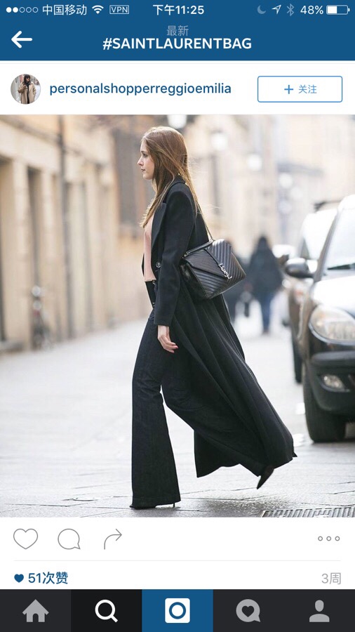 Saint laurent Ysl Monogram college_32cm黑色银扣392738