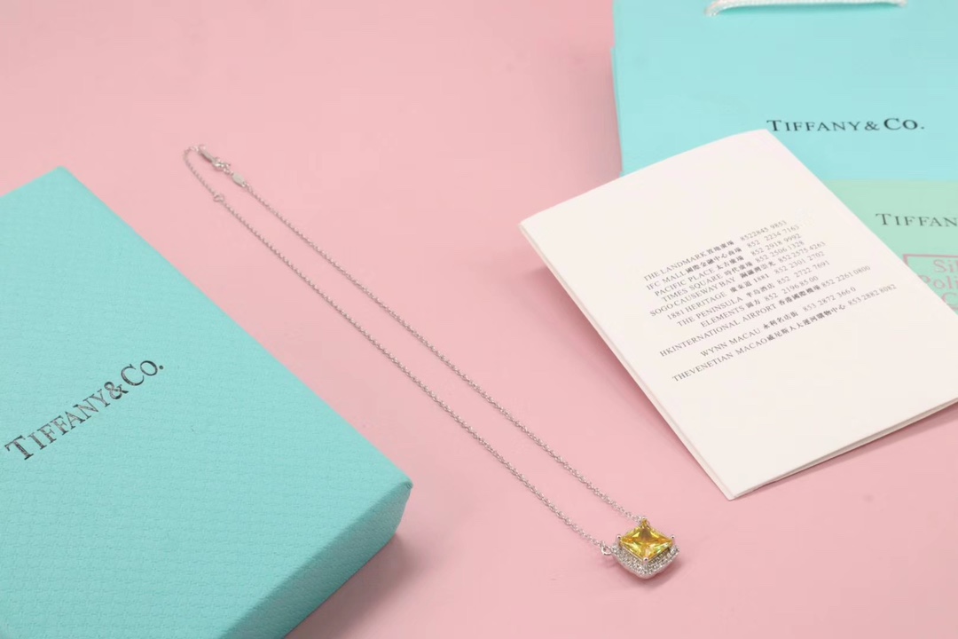 Tiffany & Co. Tiffany & Co. 方形黄钻锁骨项链