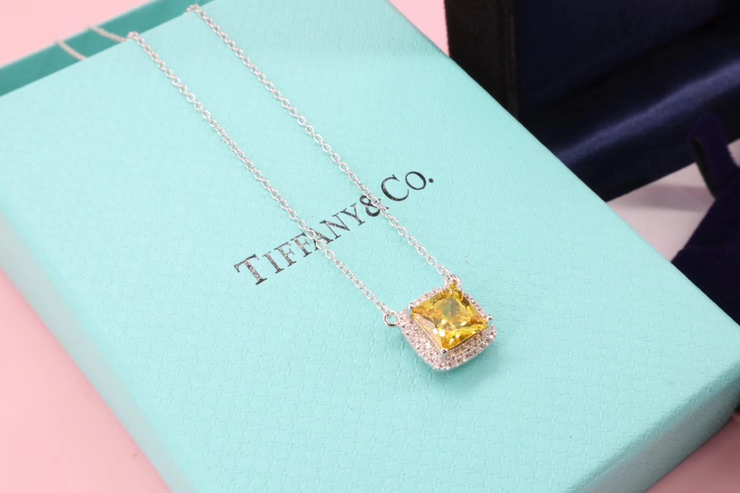 Tiffany & Co. Tiffany & Co. 方形黄钻锁骨项链