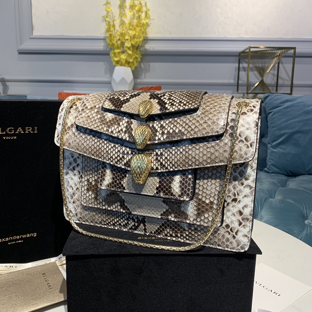 BVLGARI宝格丽蟒蛇皮单肩包288620