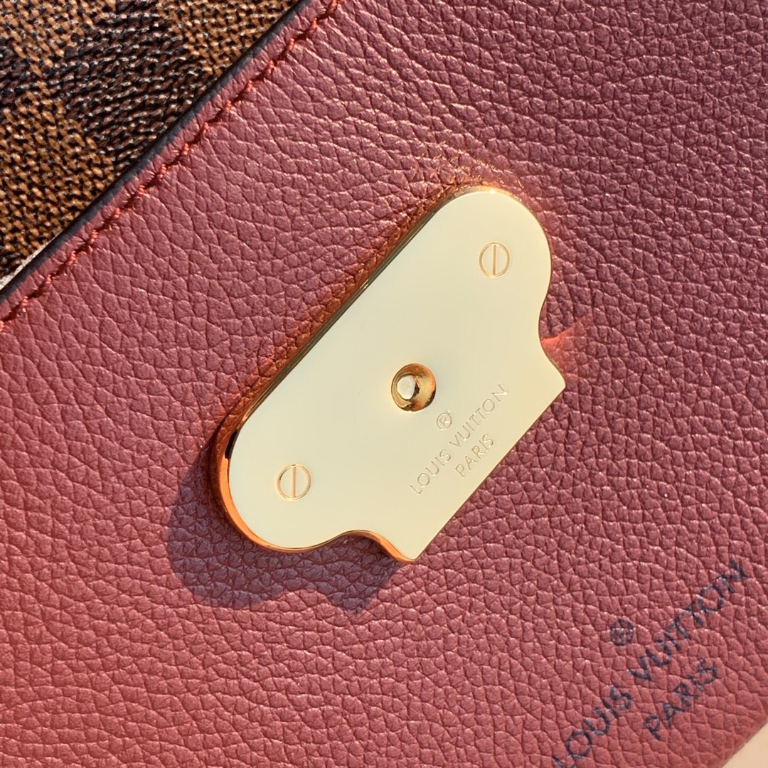 Louis Vuitton LV Vavin棋盘格小号链条包 N40109波尔多酒红