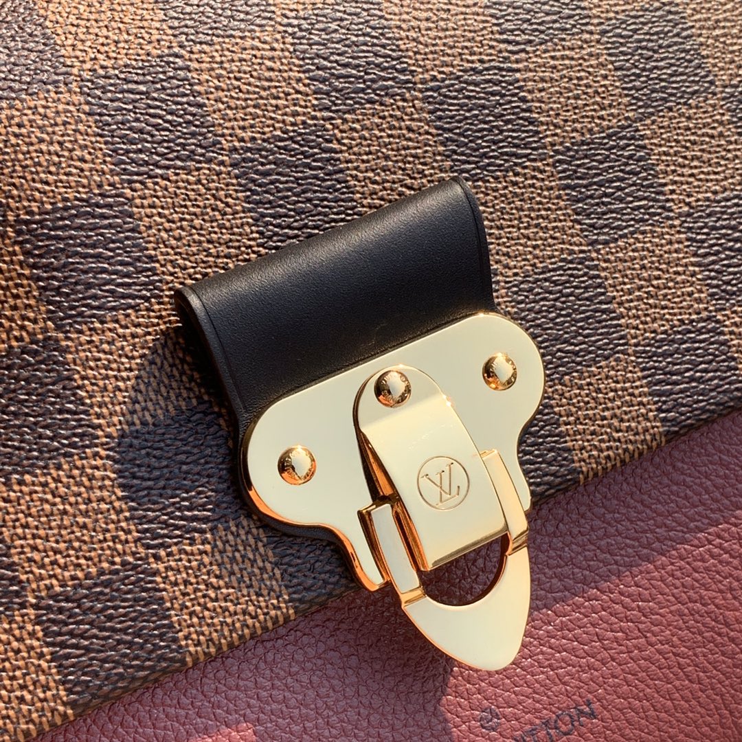 Louis Vuitton LV Vavin棋盘格小号链条包 N40109波尔多酒红