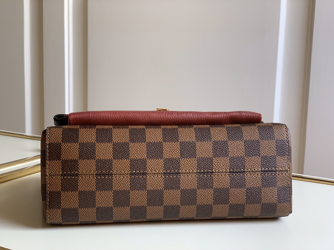 Louis Vuitton LV Vavin棋盘格小号链条包 N40109波尔多酒红