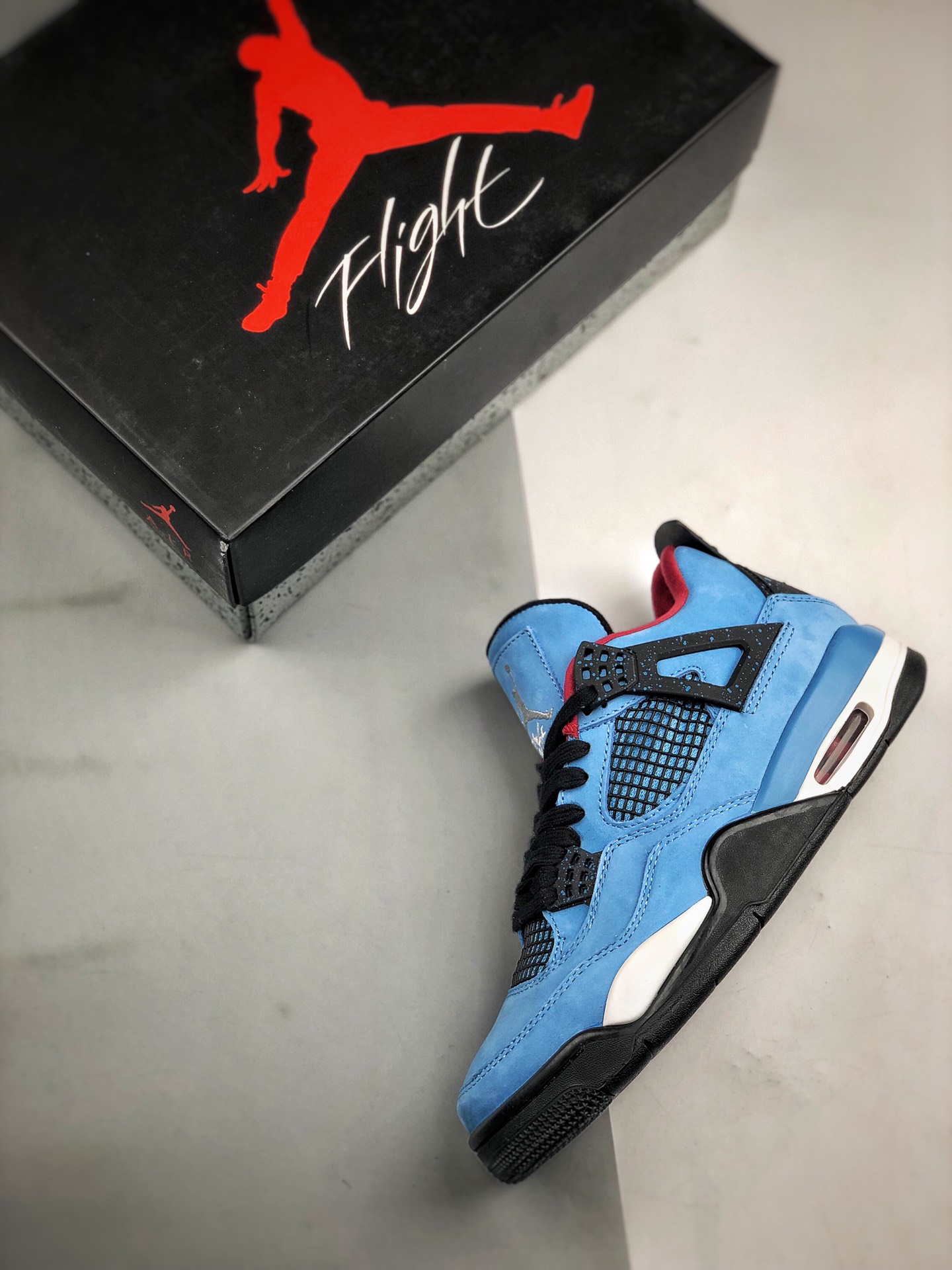 360 最强四代 Travis Scott X Air Jordan 4 蓝麂皮