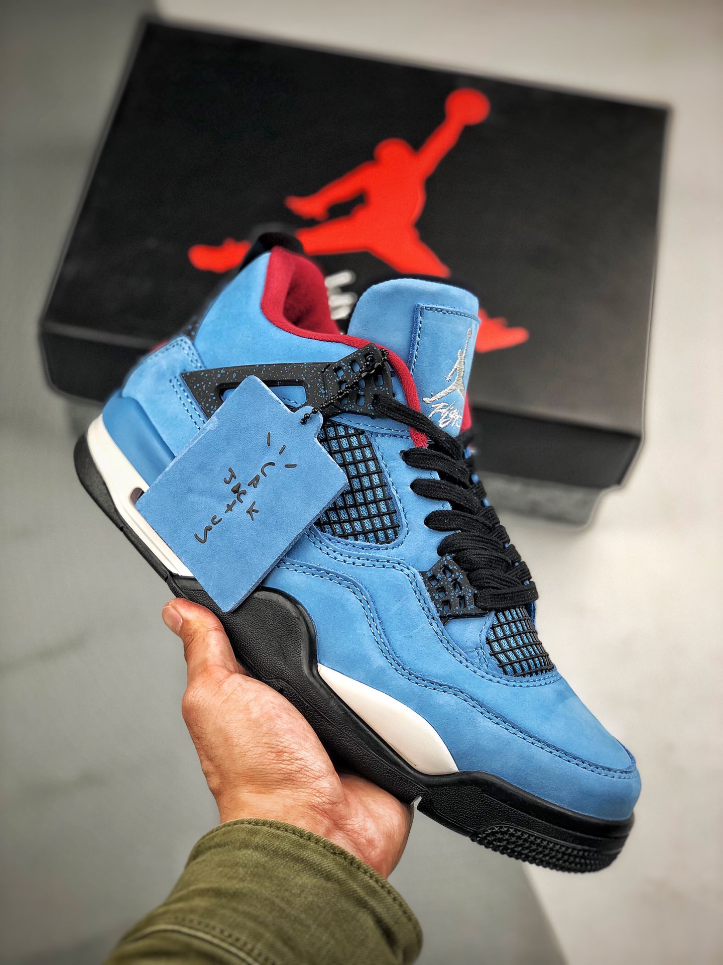 360 最强四代 Travis Scott X Air Jordan 4 蓝麂皮