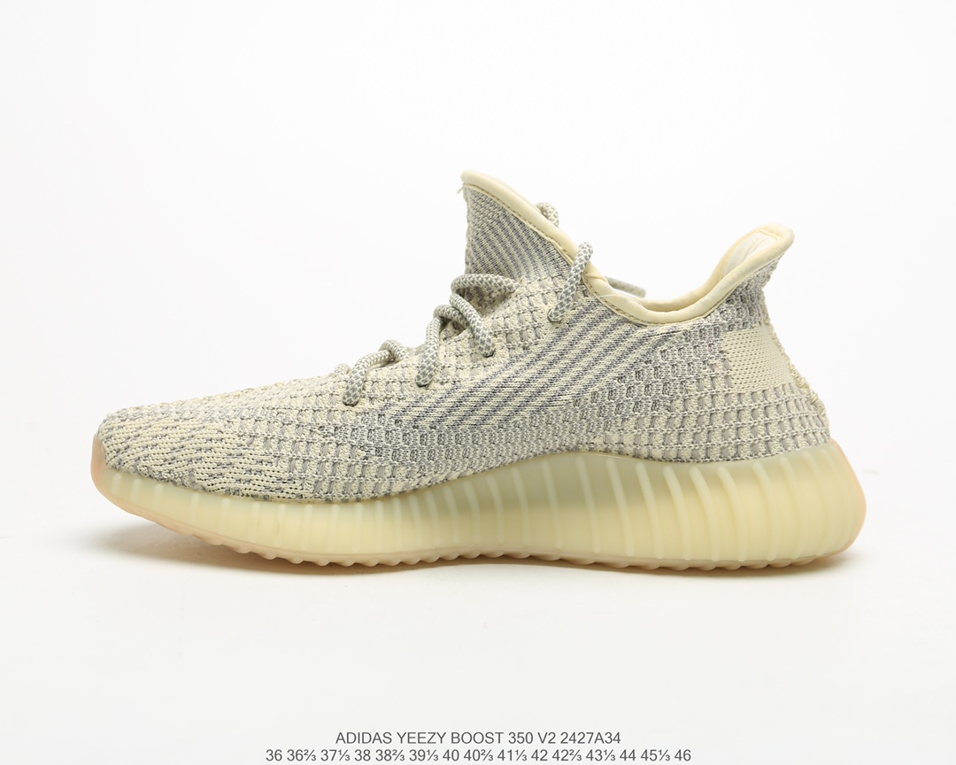 公司级福利💯
采用了透明材质的设计！adidas 椰子Yeezy 350v2 “Static”系列百搭轻便爆米花中底慢跑鞋 尺码：36 36.5 37 38 38.5 39 40 40.5 41 42 42.5 43 44 44.5 45 46 编码：2427A34