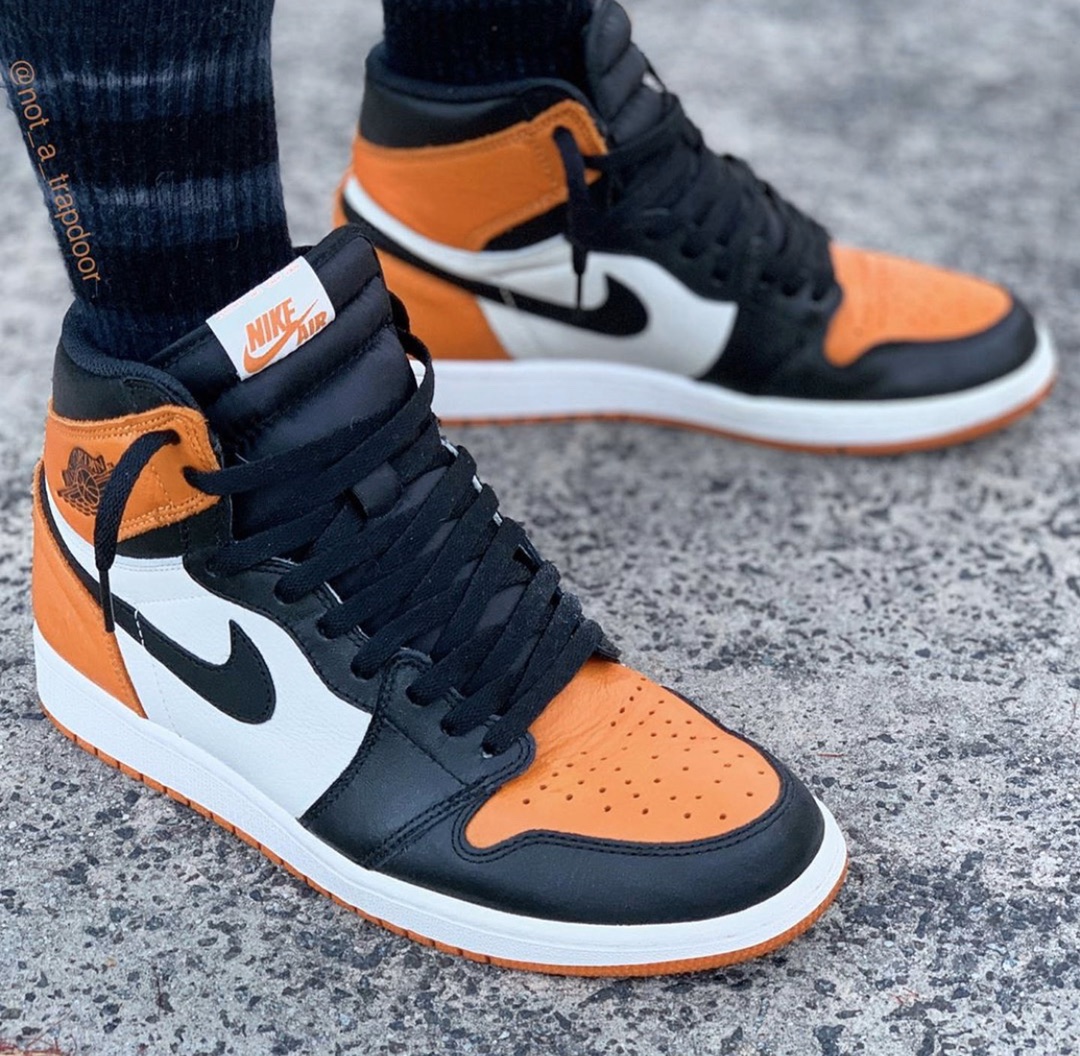 Air Jordan 1 OG "Shattered Blackboard" Negro naranja, compartir material