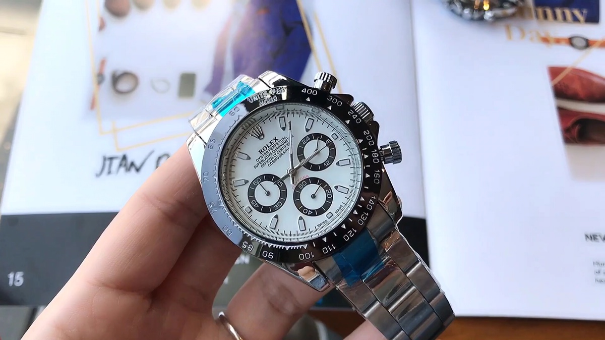 Rolex Daytona Men's Quartz Watch - Silver Stainless Steel, 41mm