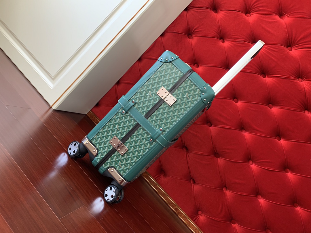 Goyard suitcase Green travel Green Goyardine