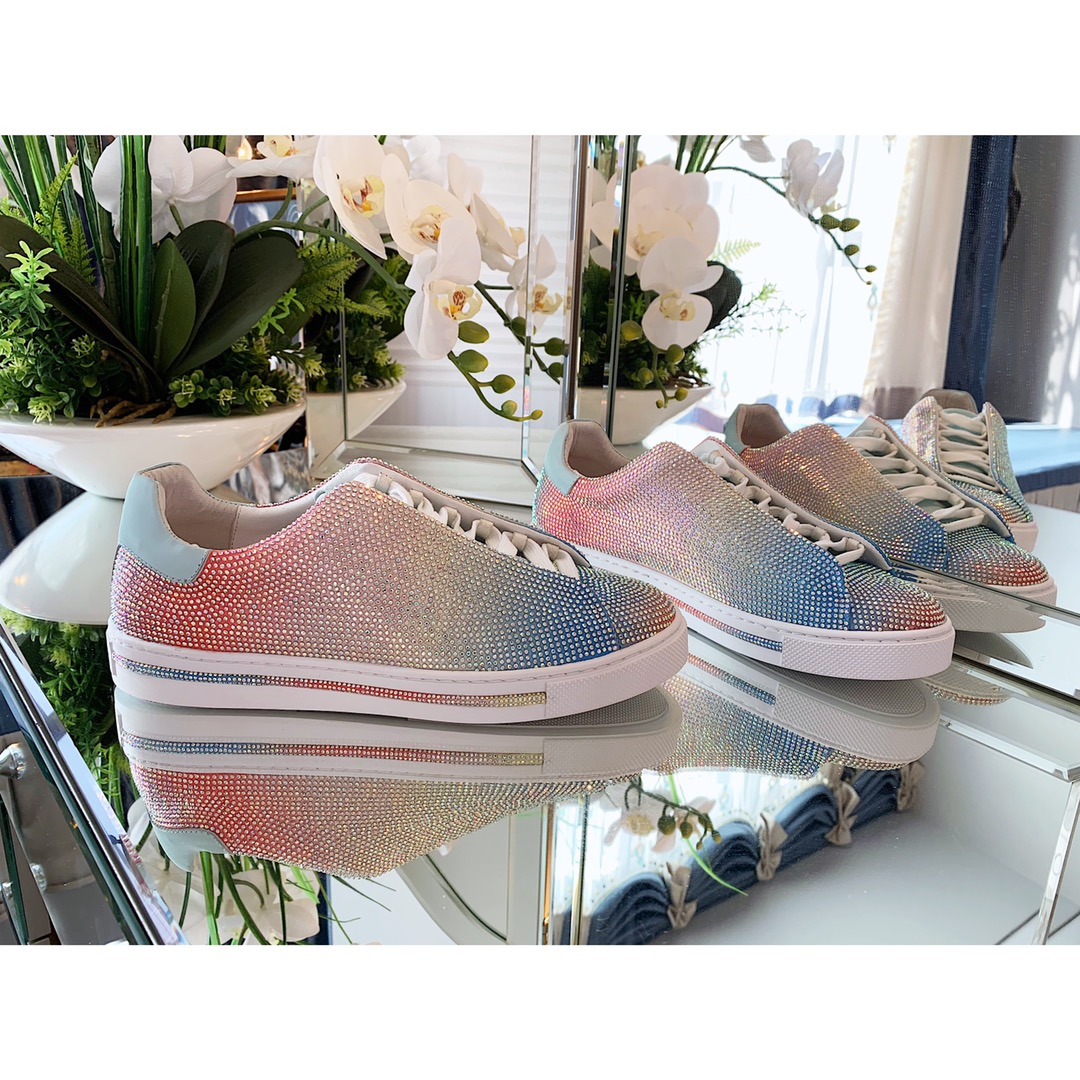 Luxury Rainbow Shoes: Rene Caovilla SS 2020 Collection Features Zirconium Fabric and Craftsmanship