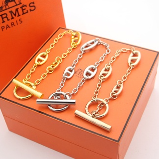 Hermes Jewelry Bracelet Gold Platinum Rose White Set With Diamonds