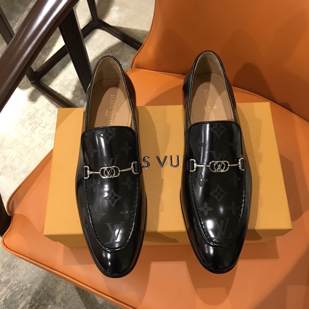 Louis Vuitton Shoes Plain Toe Men Calfskin Cowhide Genuine Leather