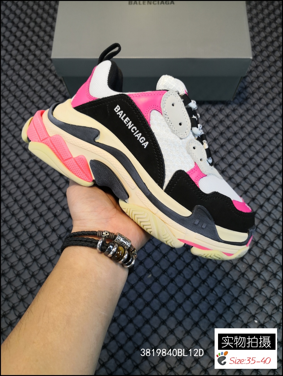 P Buena versión original pura Balenciaga Triple S Combinación original de ocho capas Zapatos de papá Balenciaga Combina…