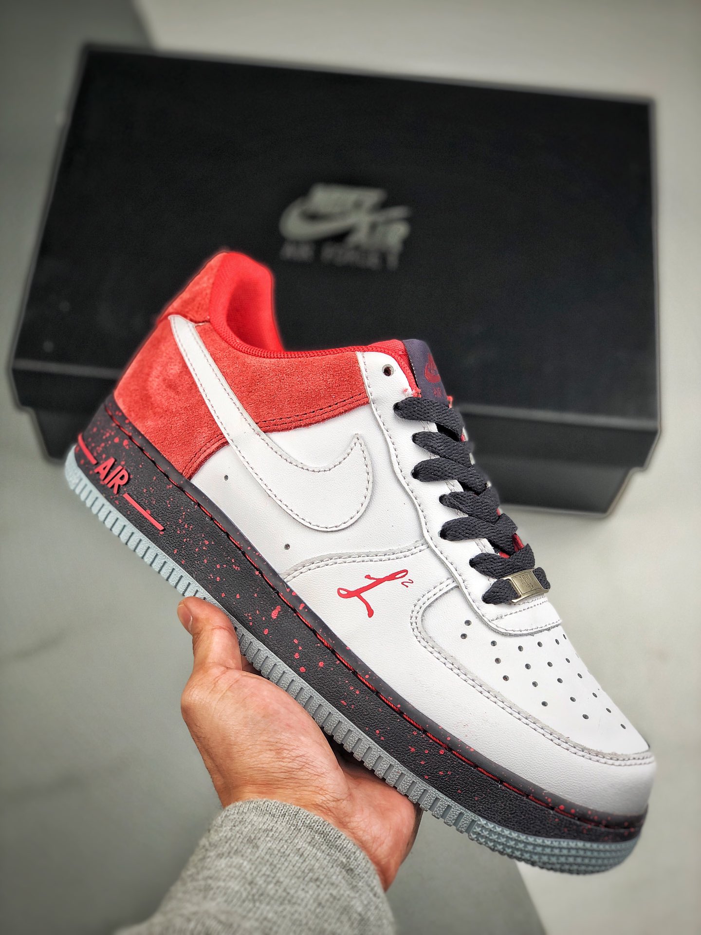 Doble 11 gran lanzamiento, precio especial de beneficios 💥 Air Force 1 Low '07 blanco y rojo salpicado, amortiguación …