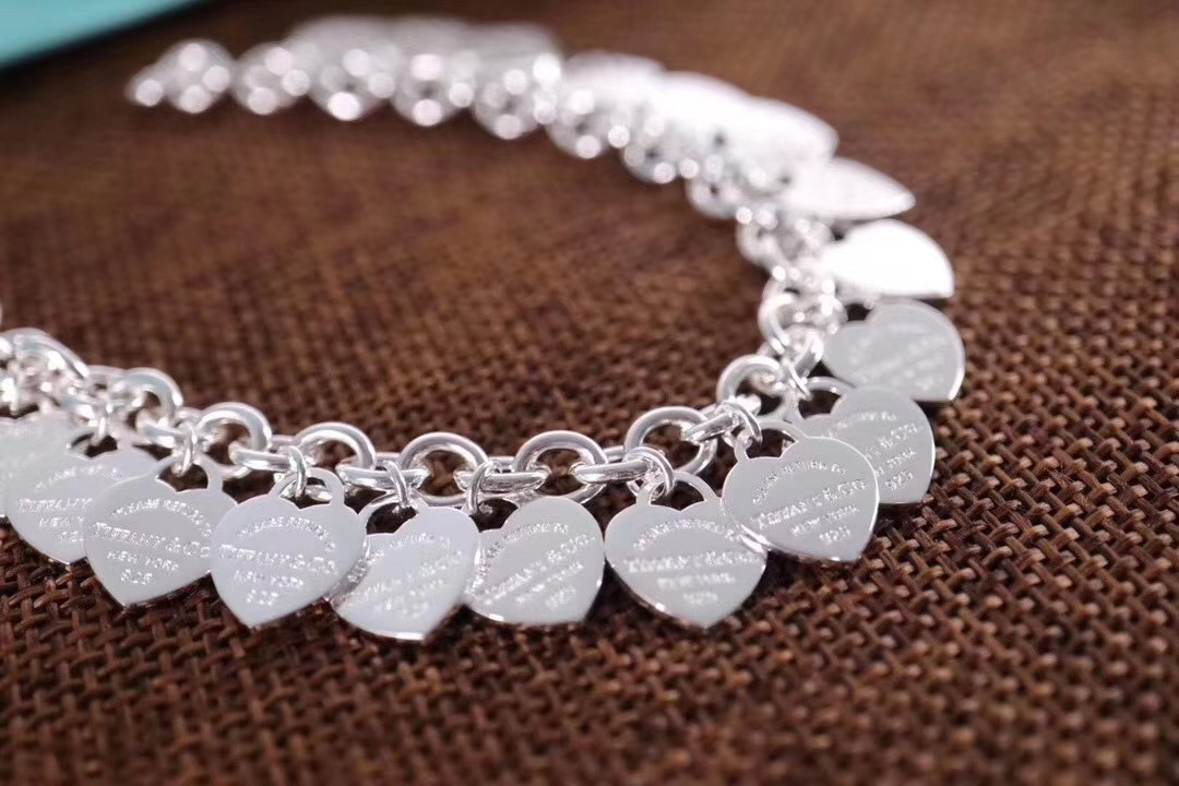 Tiffany & Co. Tiffany&Co.925纯银 本 多心牌手链