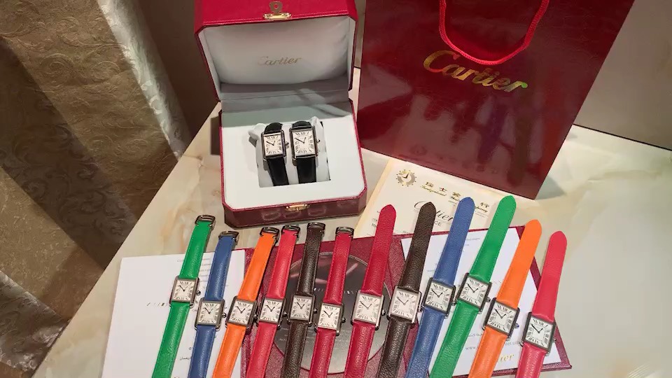 Cartier 卡地亚坦克女表，各种颜色集合