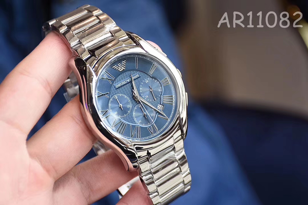 NO:147107,Armani Armani Model Ar11081 Glass reinforced mineral glass strap 316L stainless steel double snaps Size 43mm*12mm Gentleman multifunctional Roman dial Retro style shell body interpretation Classic business men's casual watch, Armani, Armani19860909阿玛尼Armani  型号Ar11081 表镜强化矿物质玻璃 表带316L精钢 表扣双按扣 尺寸43mm*12mm  绅士多功能罗马表盘 复古风壳身诠释大方得体 经典商务男士休闲腕表,,armani,armani,Watch