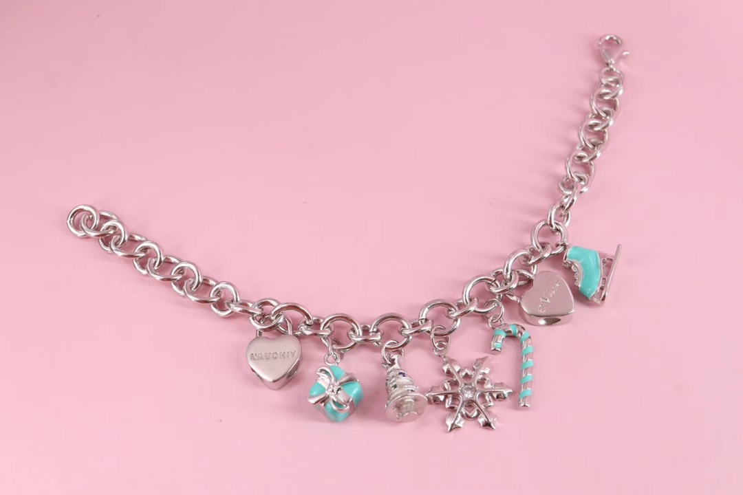 Tiffany & Co. Tiffany&Co.纯银 蓝色珐琅圣诞手链