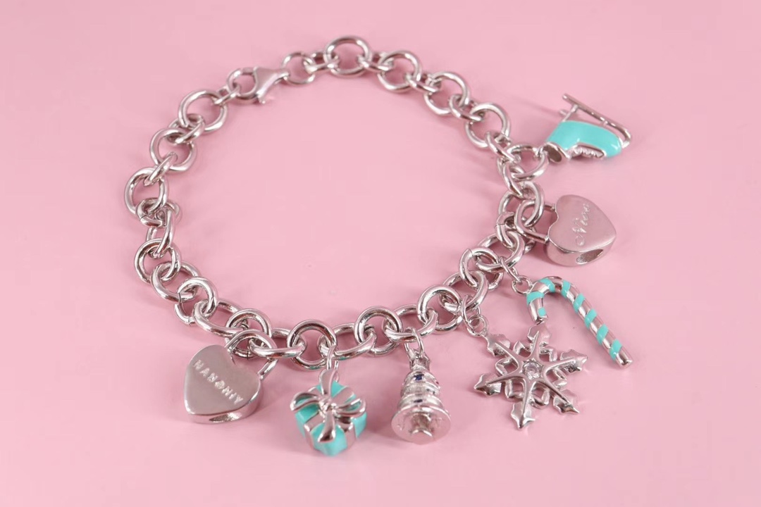 Tiffany & Co. Tiffany&Co.纯银 蓝色珐琅圣诞手链