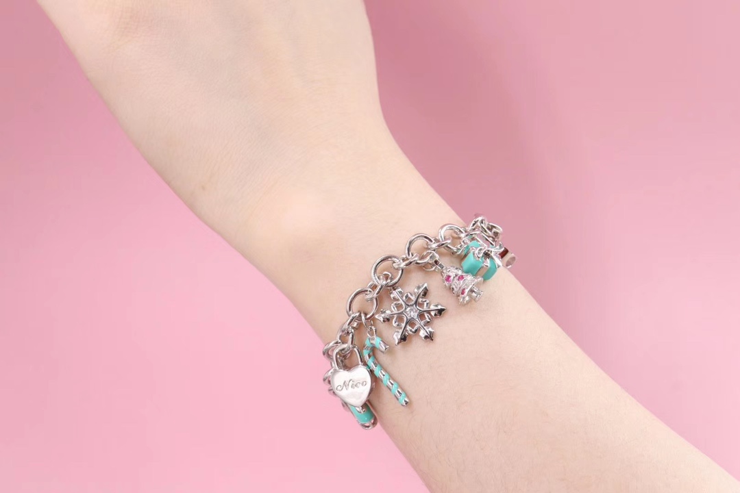 Tiffany & Co. Tiffany&Co.纯银 蓝色珐琅圣诞手链