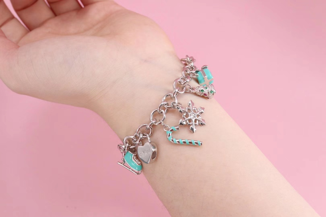Tiffany & Co. Tiffany&Co.纯银 蓝色珐琅圣诞手链