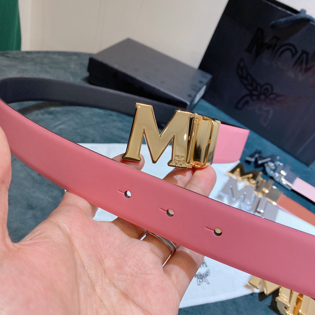 MCM2020款女士经典白色金色双面