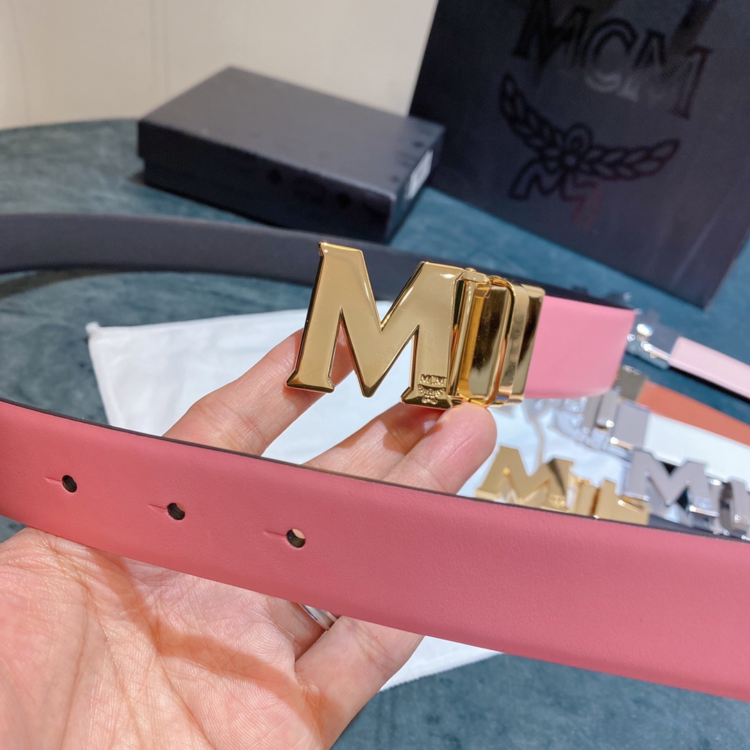 MCM2020款女士经典白色金色双面