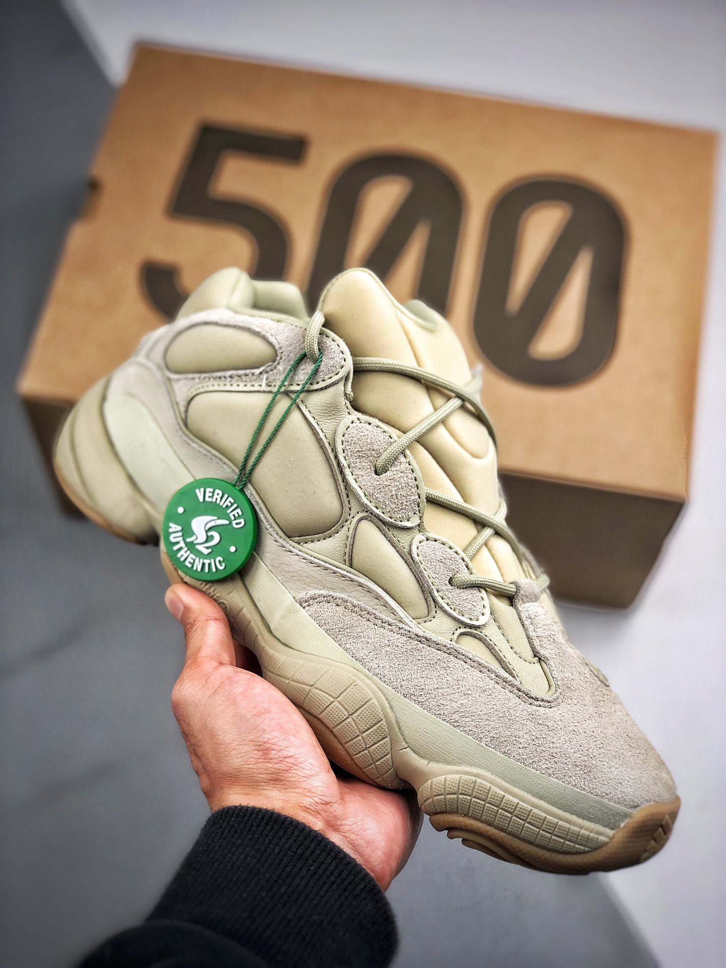 Recogida local, apoyo pago contra reembolso Versión puramente original S2, nuevo lote envío Adidas Yeezy500 "Stone" Pie…