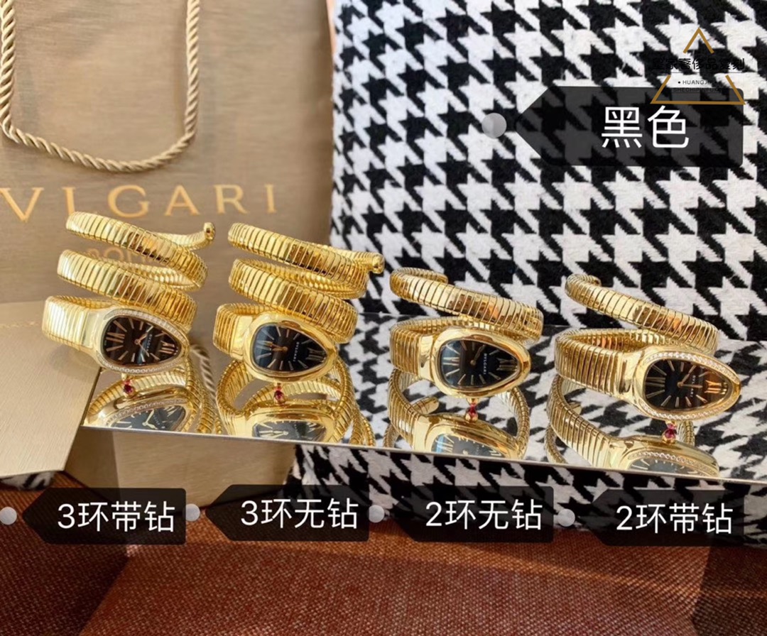 Bvlgari 宝格丽全金表带蛇形女款腕表