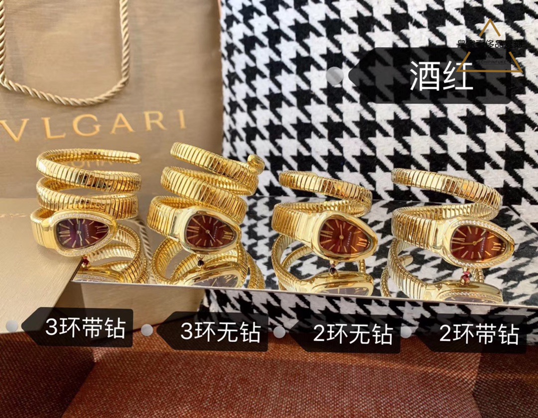 Bvlgari 宝格丽全金表带蛇形女款腕表
