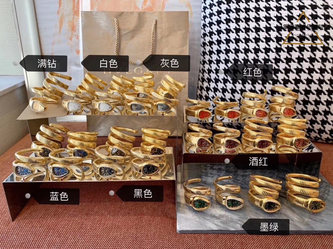 Bvlgari 宝格丽全金表带蛇形女款腕表