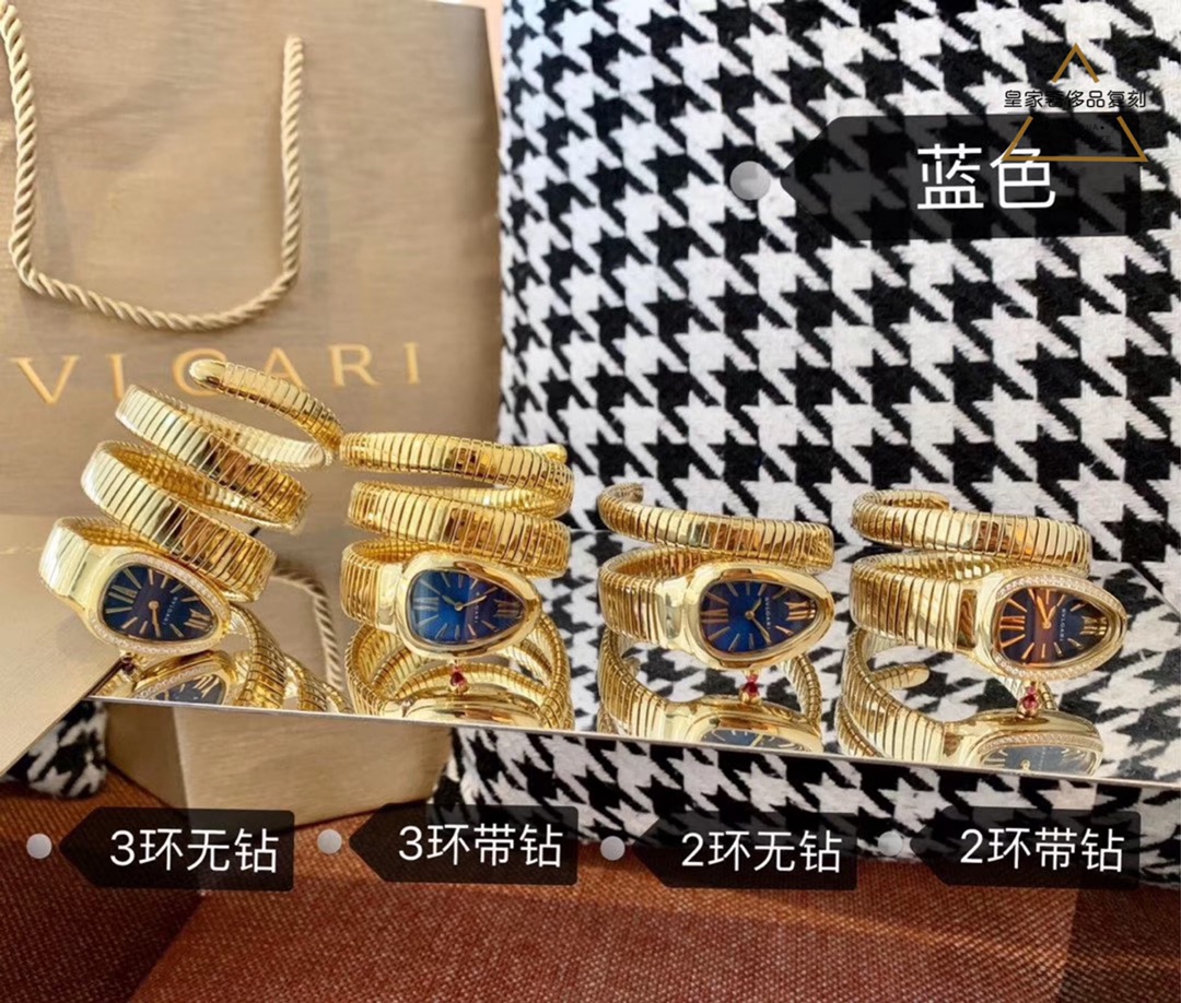 Bvlgari 宝格丽全金表带蛇形女款腕表