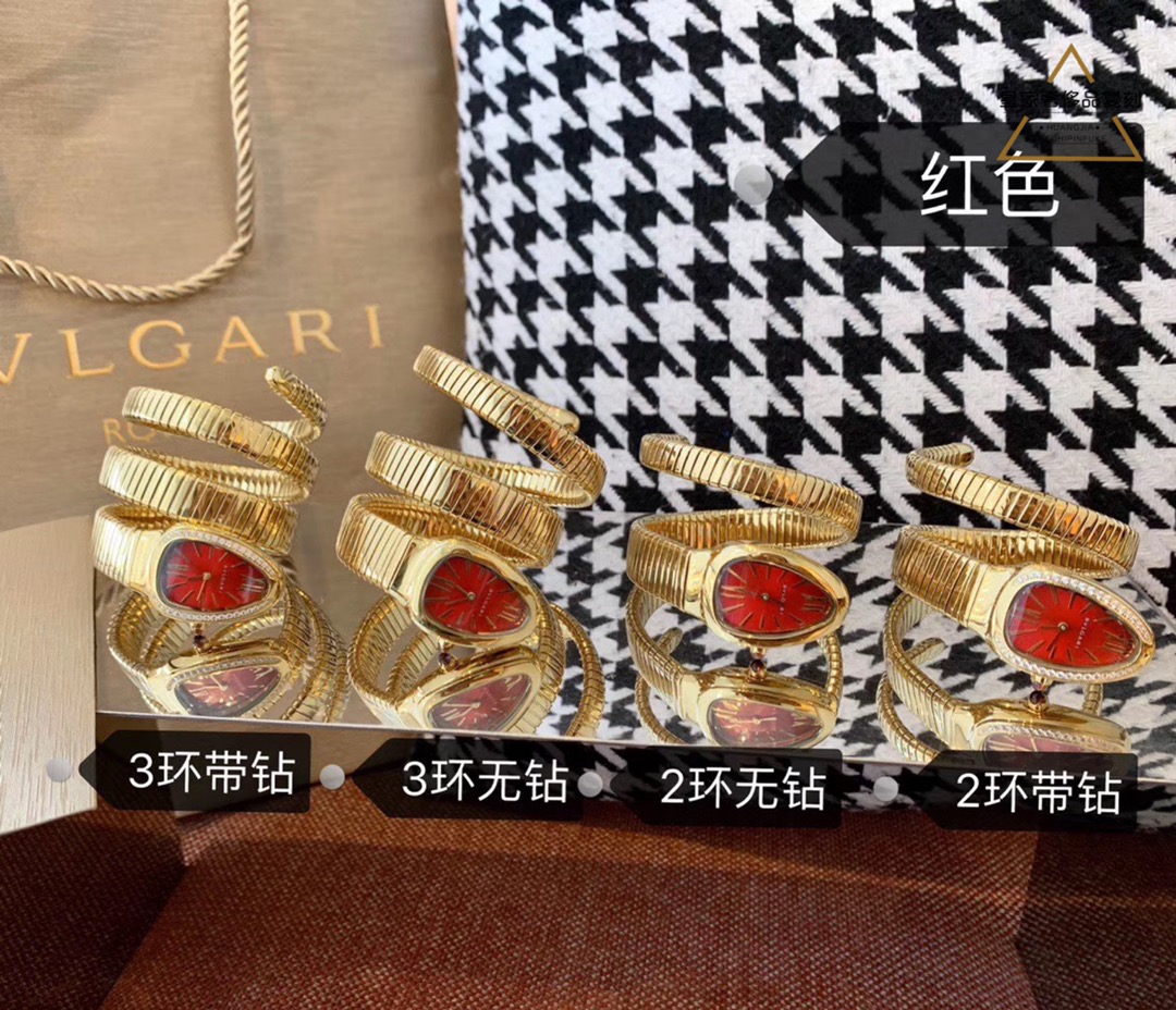 Bvlgari 宝格丽全金表带蛇形女款腕表